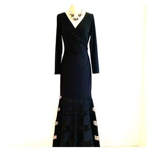 Black Jersey Evening Gown